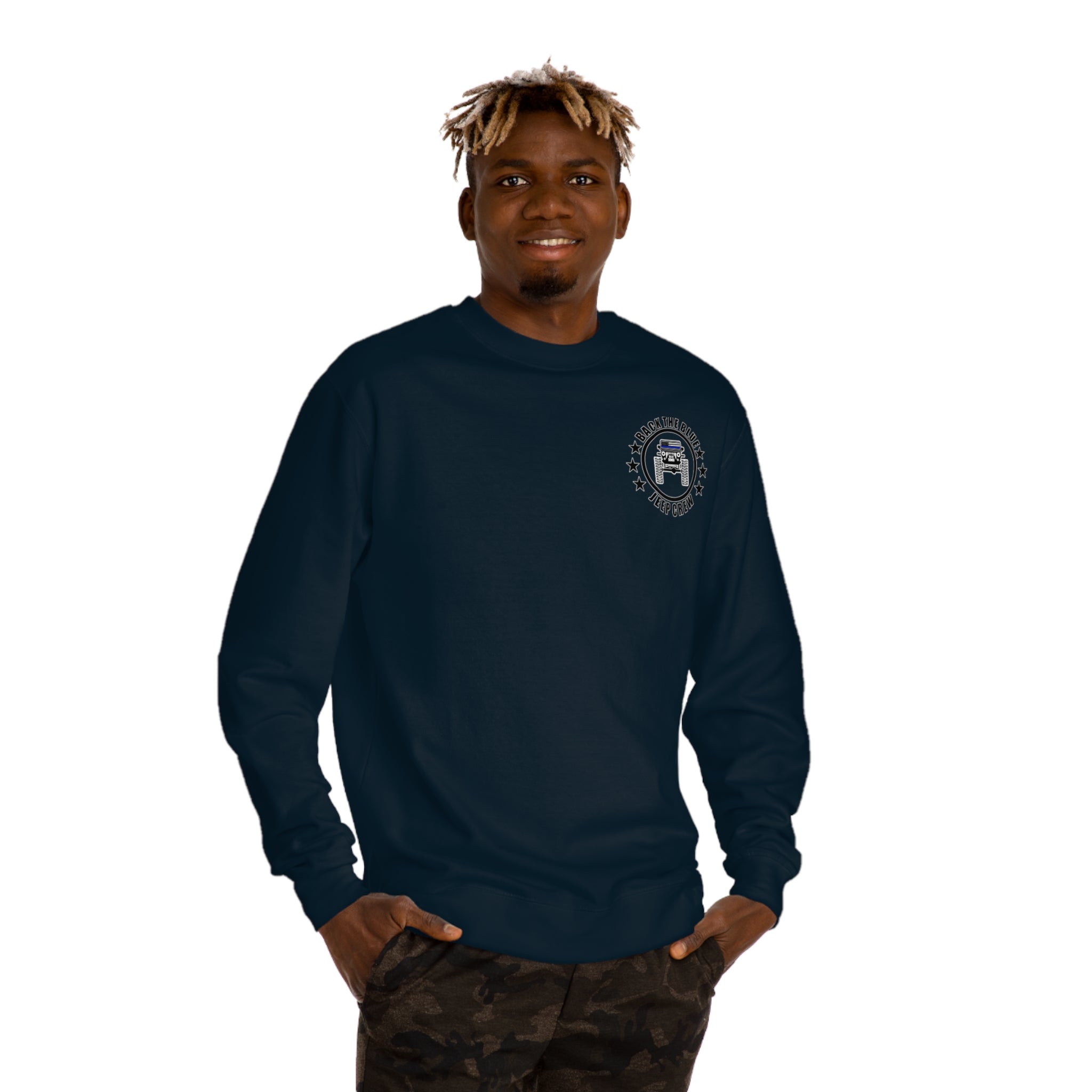 Blue discount crew neck